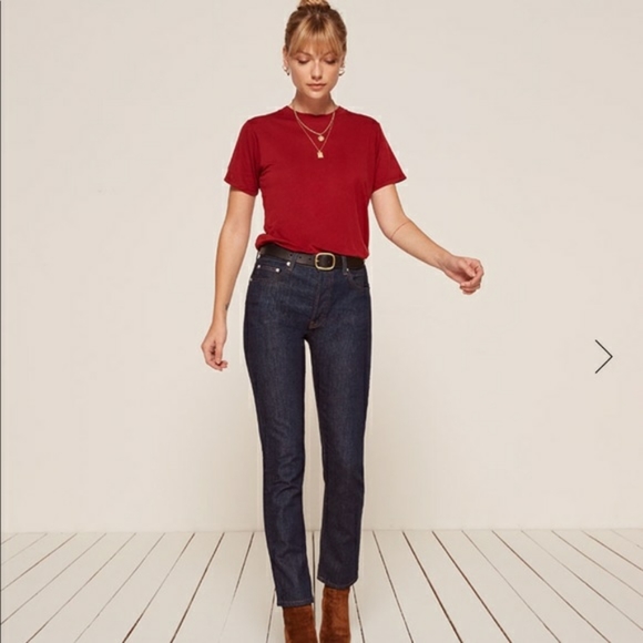 Reformation Denim - Reformation Winona mid Slim button fly jean